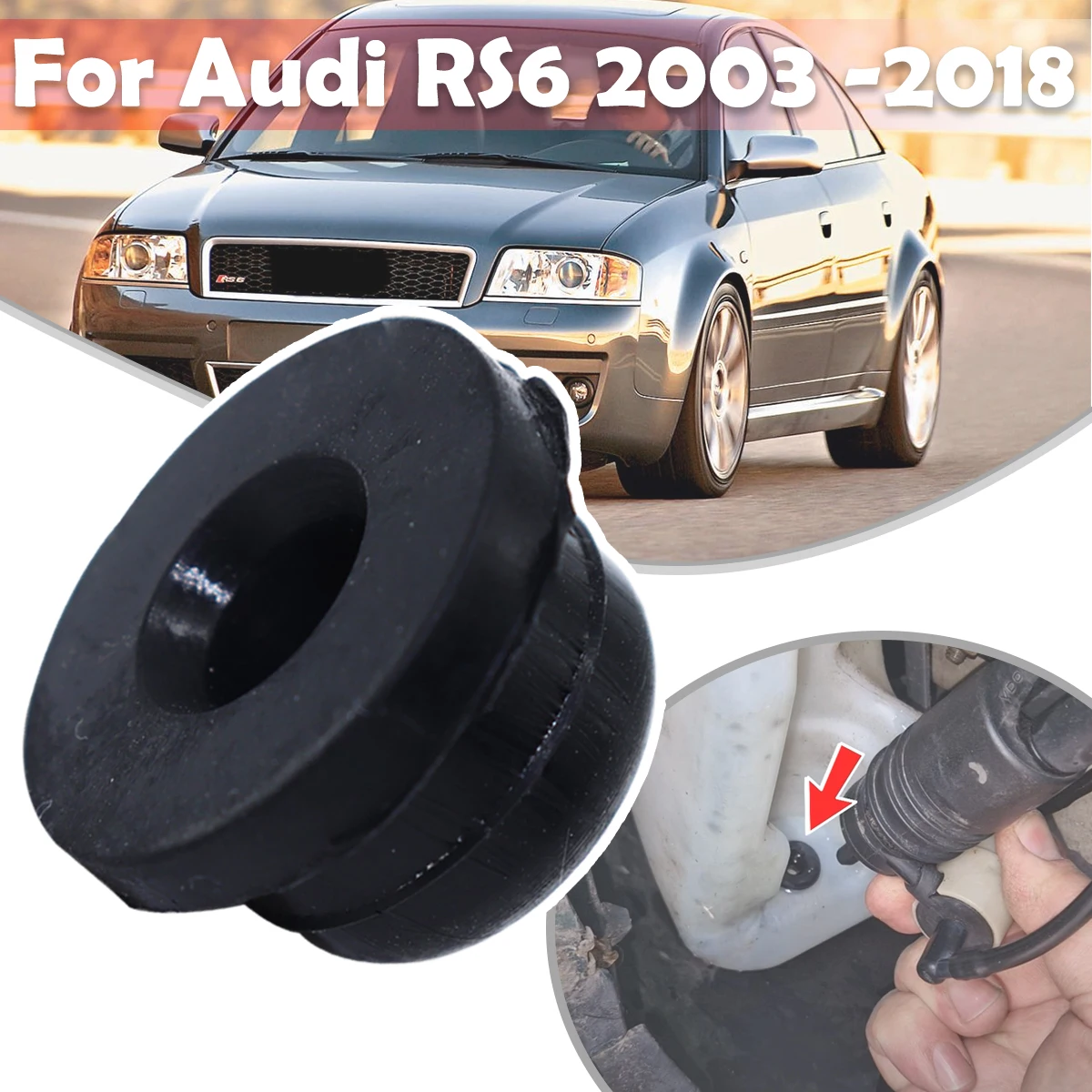 

Windscreen Windshield Washer Headlight Pump Seal Water Reservoir Gasket Grommet Mount Cap Plug For Audi RS6 2003 2004 2005 -2018