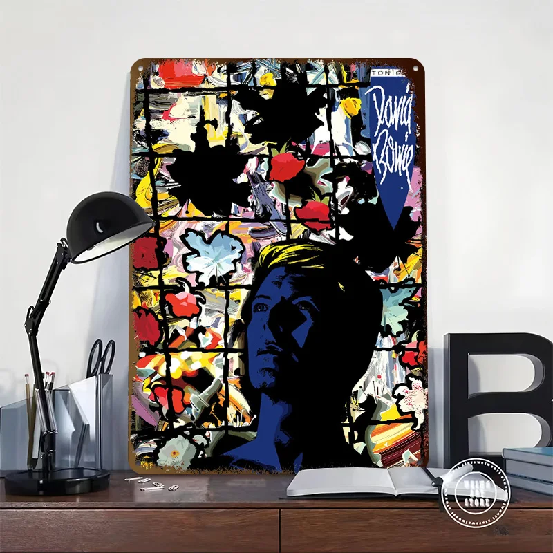 David Bowie 'Tonight' Album Cover 3D Texture Printed Poster Custom Vintage Metal Tin Plate Sign for Wall Art Bar Accessories