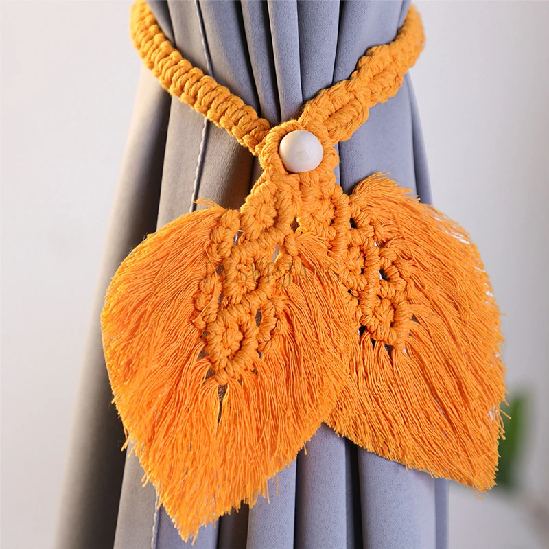 

Bohemian Curtain Tie Tassel Double Leaf Curtain Tie Rope Wedding Room Bedroom Home Decoration Curtain Buckle