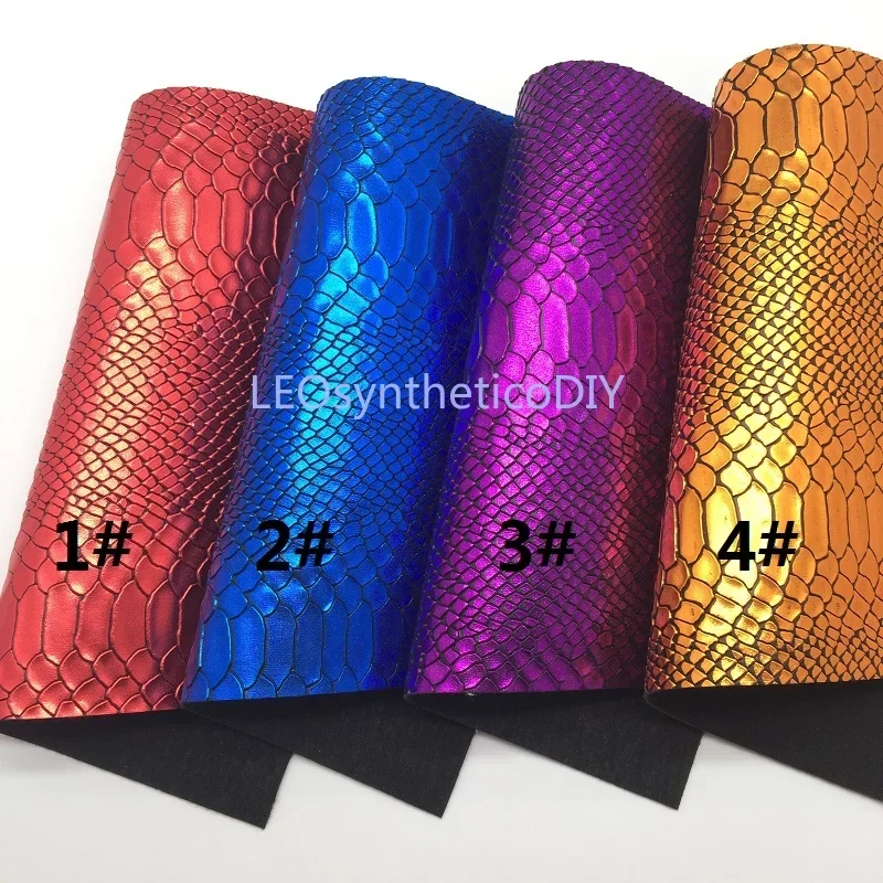 1PC 21X29CM Metallic Crocodile Faux Leather Fabric, Synthetic Leather  Sheets, PU Leather For Making Bows LEOsyntheticoDIY T22C