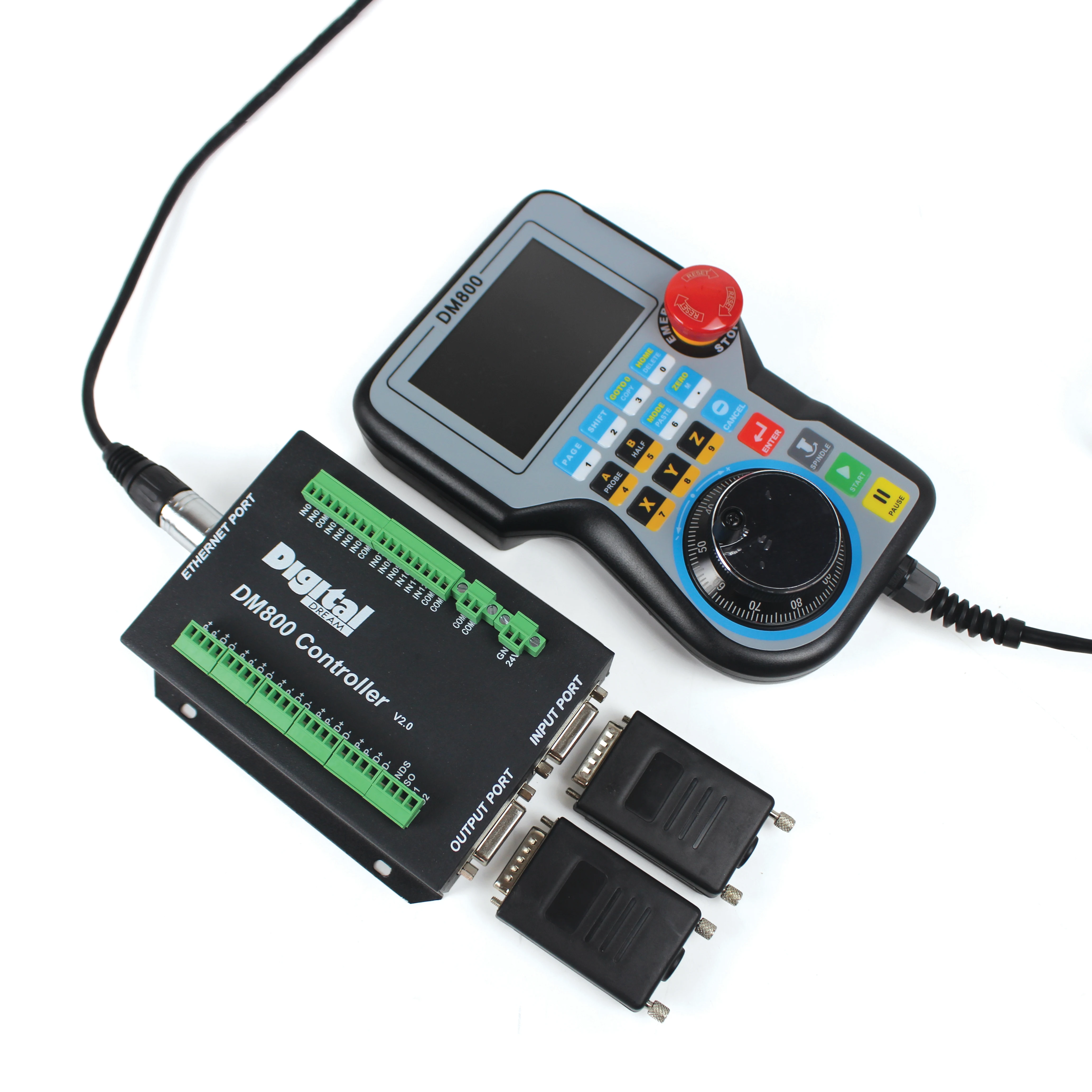 Controlador de Movimento Offline com Controle Manual E-stop Cnc Autônomo Volante 24v dc Suporte G-code Dm800 Eixos