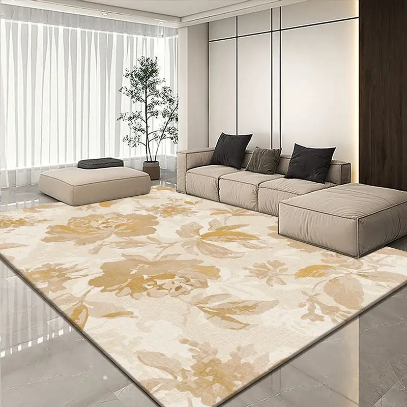 Nordic Style Floral Design Big Size Bedroom Decoration Carpet Soft Antiskid Living Room Rug Lint-free Easy Clean Sofa Table Mat