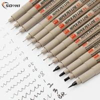 Pigment Liner Pigma Micron Ink Marker Pen 0.05 0.1 0.2 0.3 0.4 0.5 0.7 0.8 1.0mm Different Tip Black Fineliner Sketching Pen