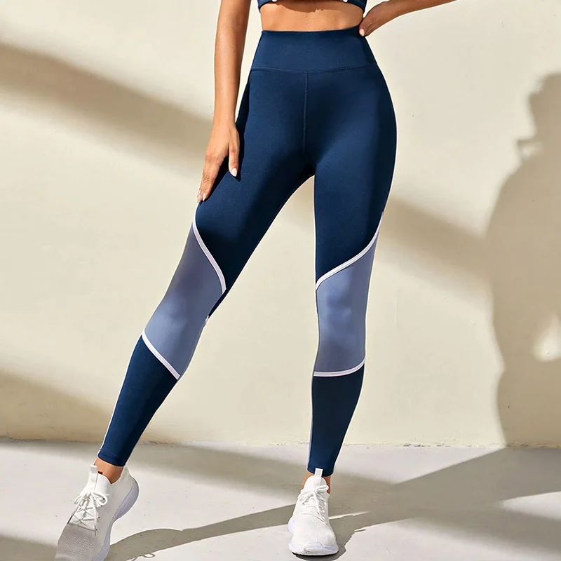 Colorblocked High Waist Yoga Pants Leggings for Women Tummy Control Workout Leggings for Women