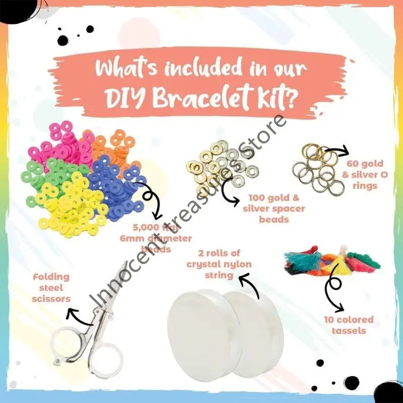 

3XUA Плоские бусины для DIY Ювелирные изделия изготовления 6 -миллиметровых круглых раундов наборы из шарма наборы из шарма