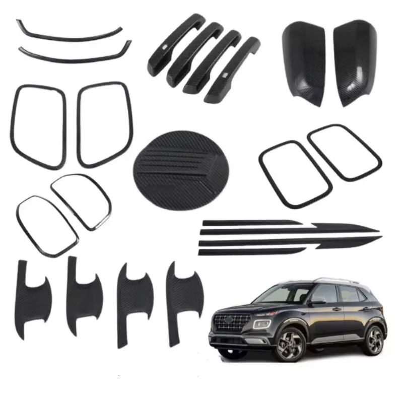 

For Hyundai Venue 2019 2020 2021 2022 ABS door handle bowl Headlight Cover Trim Rear view Mirror Cap Cover Exterior Accessories