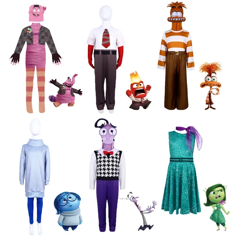 Anime Movie Inside Out Joy Cospaly Costume Joy Anger Fear Cos Outfits For Adult Kids Halloween Stage Performance Costume