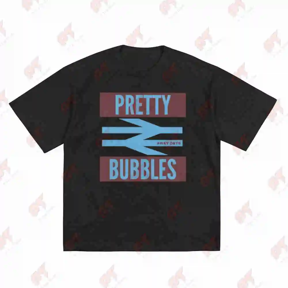 Pretty Bubbles Away Days West Cockneys Claret Blue East London Short Sleeve Tee 100% Cotton T-Shirt