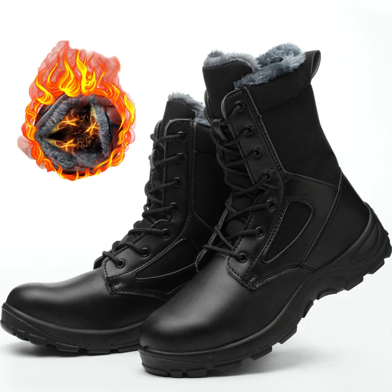 Botas de seguridad para el trabajo para hombre, zapatos de trabajo a prueba de perforaciones, antigolpes botas de combate del desierto, zapatos