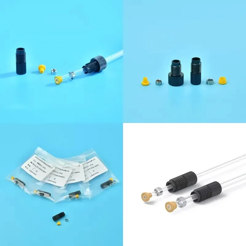 FEP pipe connection can not blue fittings with ETFE ferrule SUS316 clip, 1/4-28 UNF flat bottom, strict tolerance,