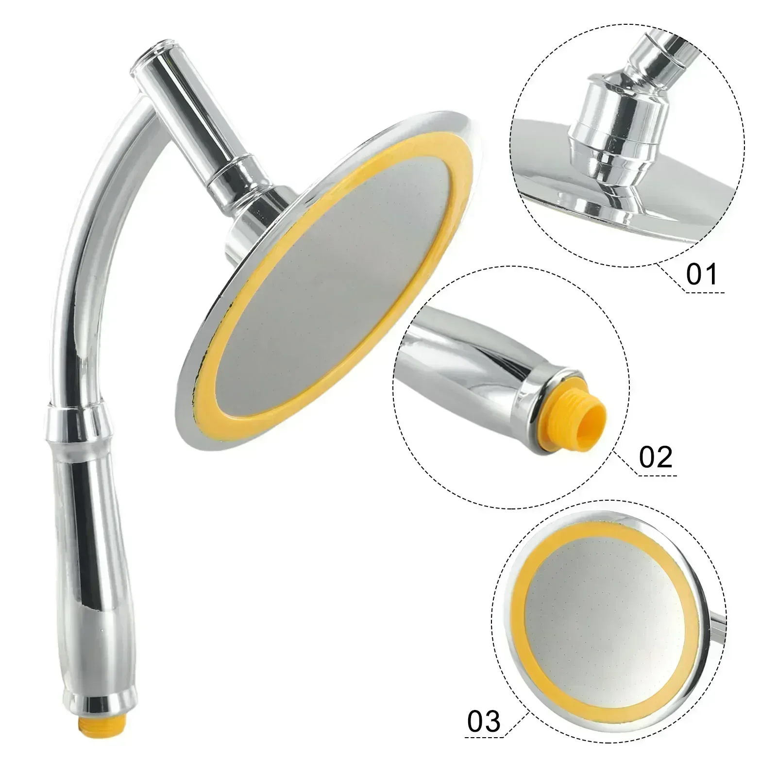 High Pressure Large Round Big Rainfall Sprayer 6 Inch Dual Use Hand Held/Top Shower Head Adjustable Degree