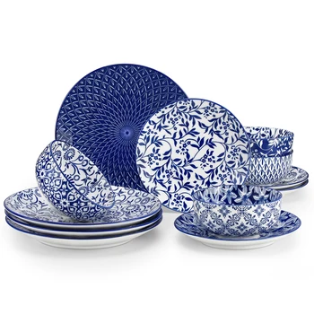 Blue & White Porcelain Dinnerware Set 1