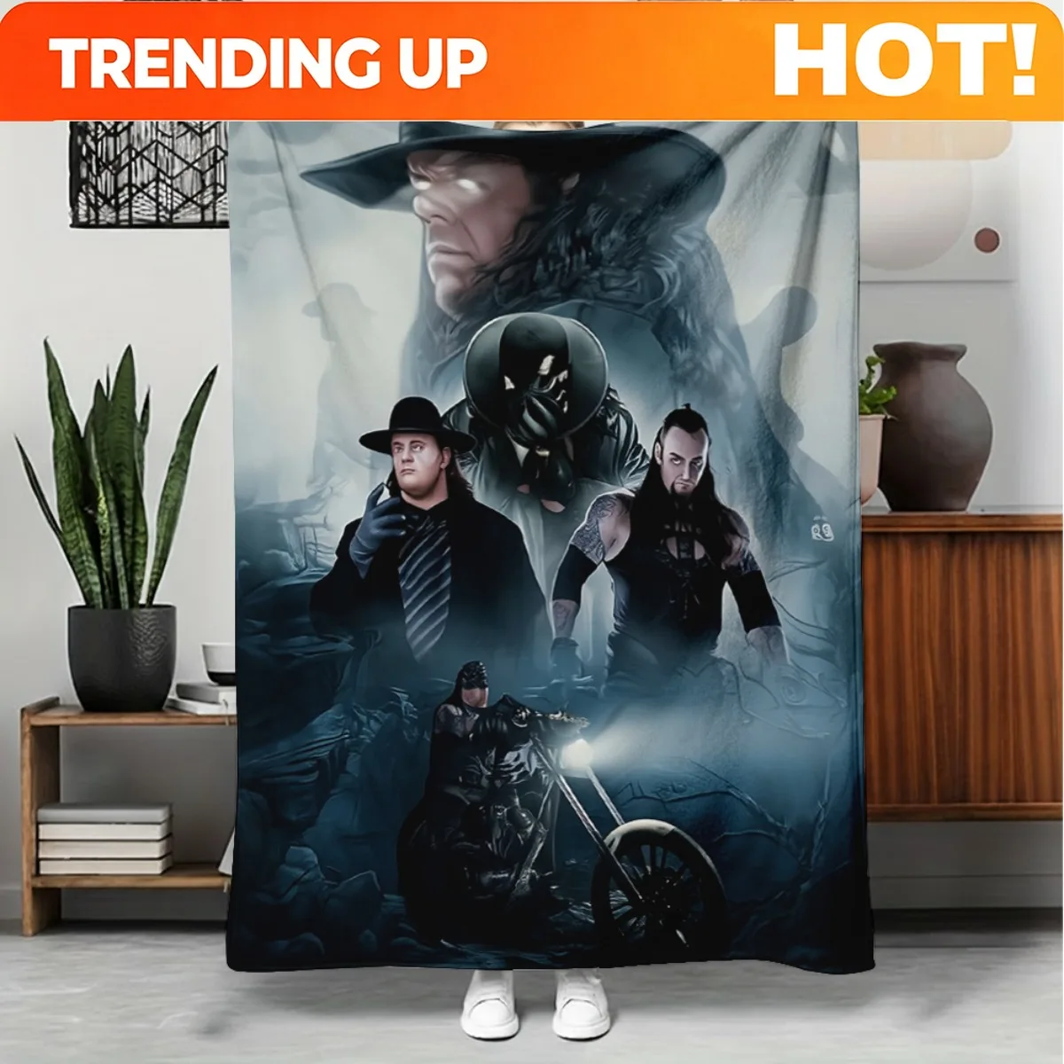 Customize Wrestling-Themed Fleece Blanket 3D Printed Wrestling Matches Design, Hypoallergenic Light Beige-Friendly Lightweight B