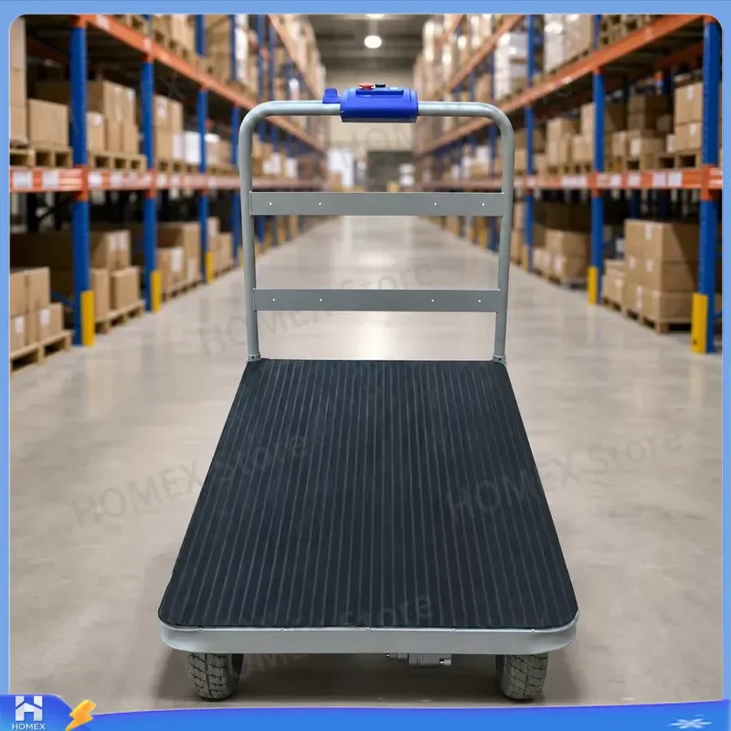 Heavy Duty Electric Platform Cart 4 Wheel Beach Trolley Iron Tool Dolly Household Folding Hand Truck Cargo Luggage Mover