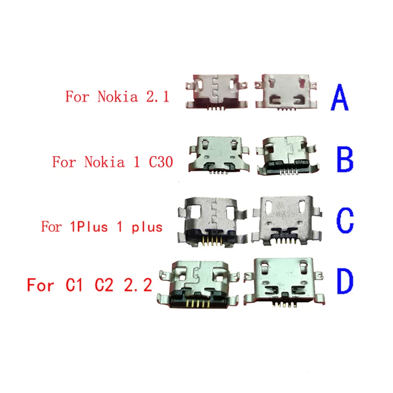 50Pcs Usb Charger Charging Dock Port Connector Plug For Nokia TA-1183 TA-1165 1 C30 2.1 TA-1080 C1 C2 2.2 1 Plus TA-1165 TA-1263 a pair banana connector gold plated copper rca plug rca seat stereo amplifier speakers high quality