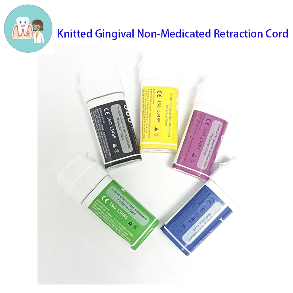 

AtriaPak Knitted Dental Retraction Cords - Disposable Non-Medicated Gum Lines for Gingival Contouring (5 Sizes, 254cm)