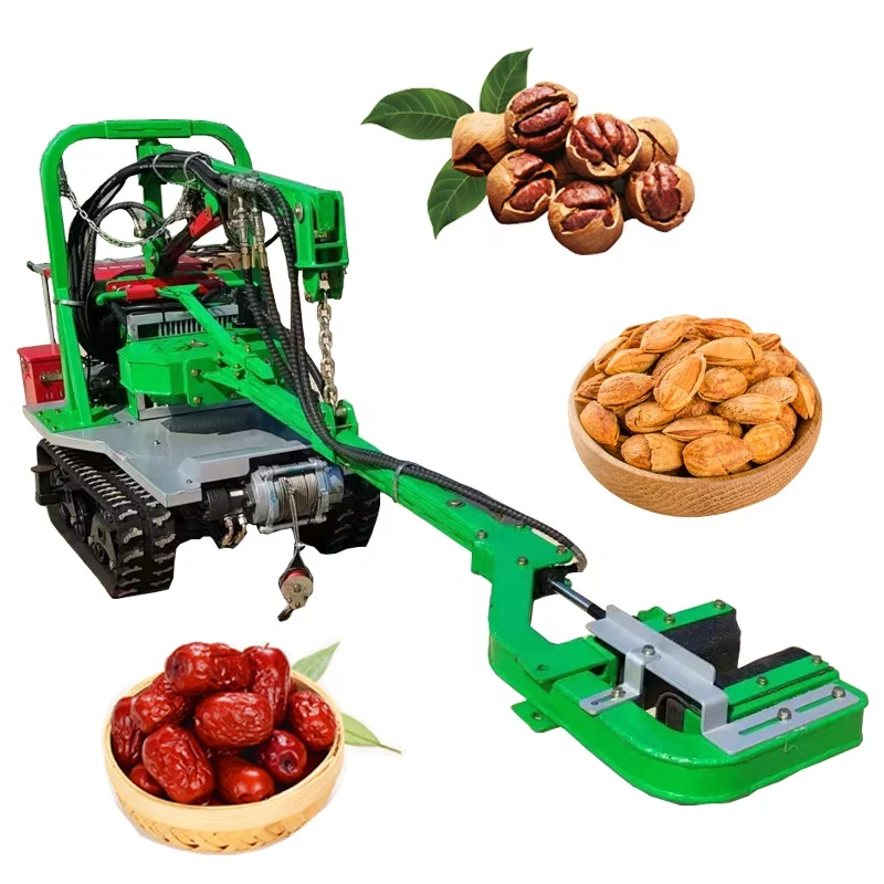 Pecan Nut Tree Shaker Rolling Harvester Fruit Picker Self Propelled Vibrating Machine Farm Sale Factory Direct Accept Custom