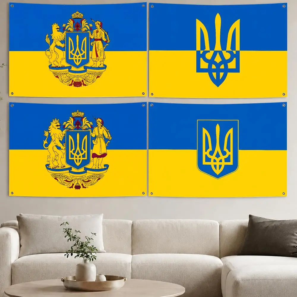Flag U-Ukraine Flags Aesthetic Wall Tapestry Printed Wall Hanging Living Room Party Outdoor Decor
