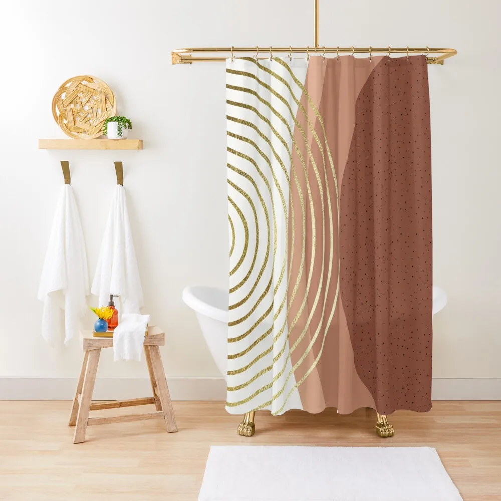 

Boho Mid Century Shower Curtain Waterproof Bathroom Shower Washable Waterproof Fabric Shower Bath Curtain