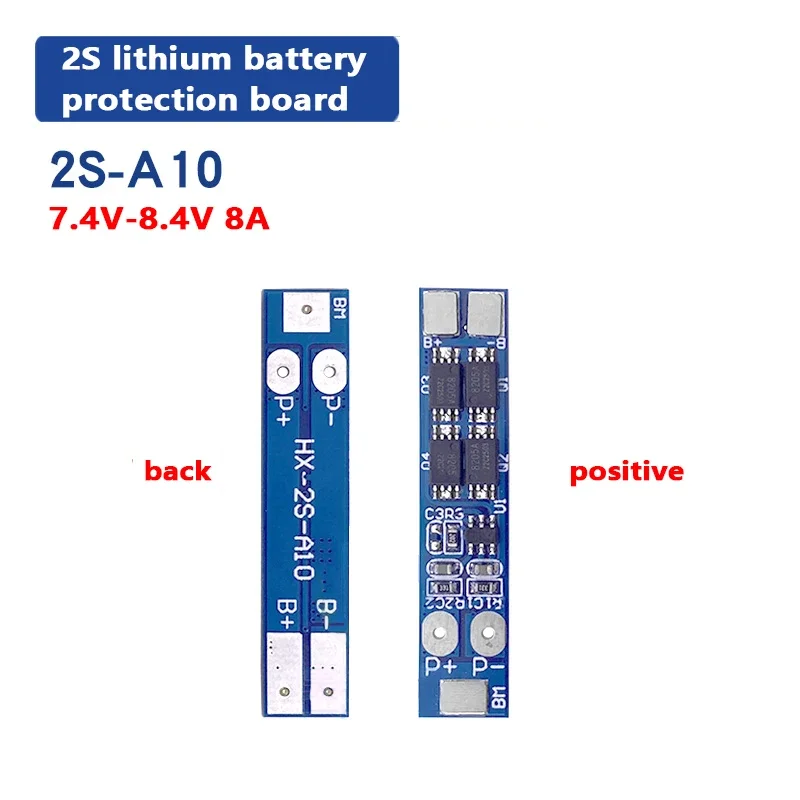 BMS 2S 18650 lithium battery pack protection board 7.4V8.4V8A polymer battery anti overcharge and over discharge