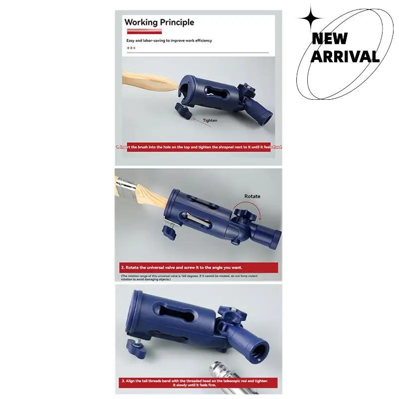 Supporto per asta di prolunga per prolunga per pennello multi-angolo da 2 pezzi per pennello per raggiungere facilmente soffitti, pareti