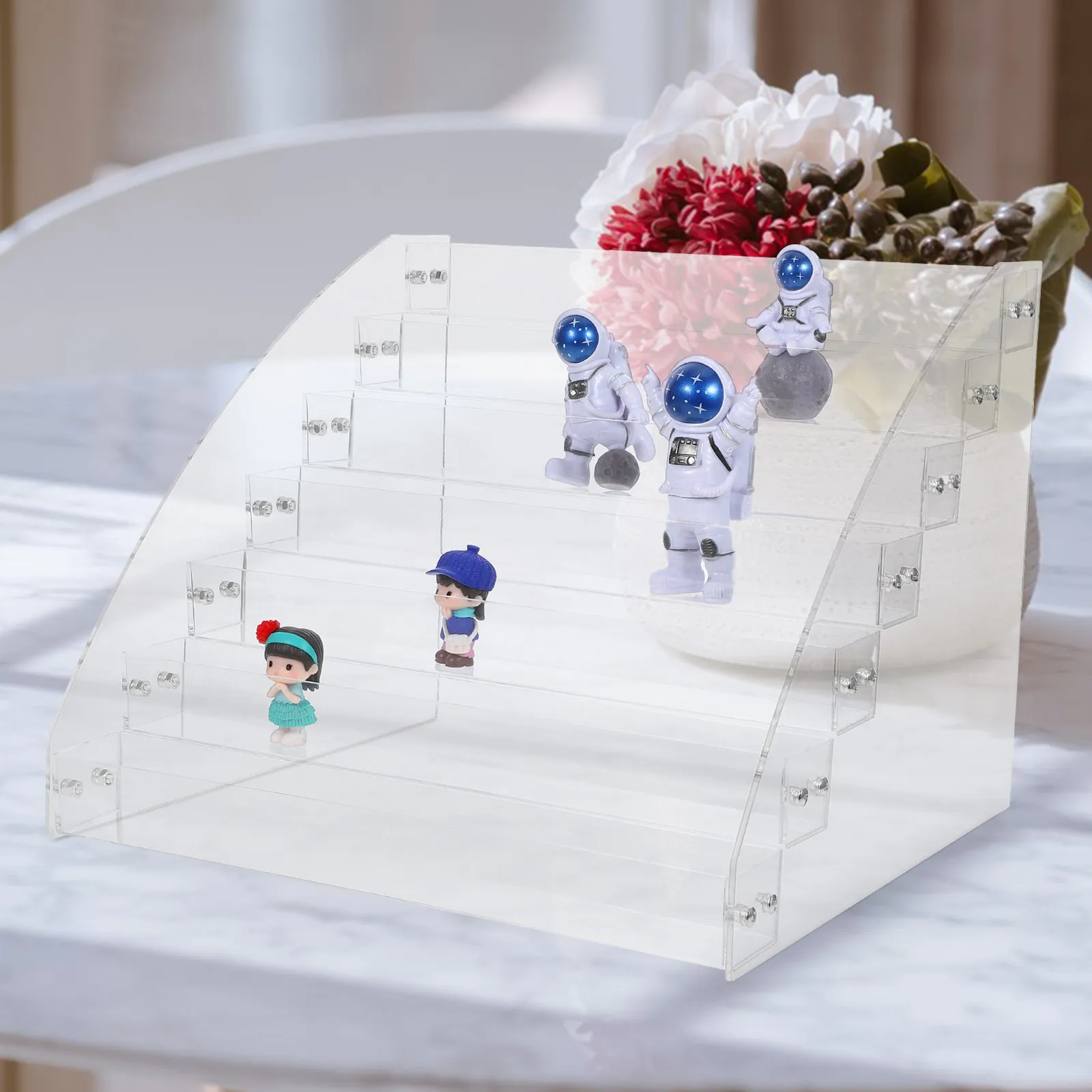 Multi-Layer Acrylic Makeup Display Rack for Nail Polish Lipstick Essential Oil Cotton Balls Eyeshadow Palettes Organizers