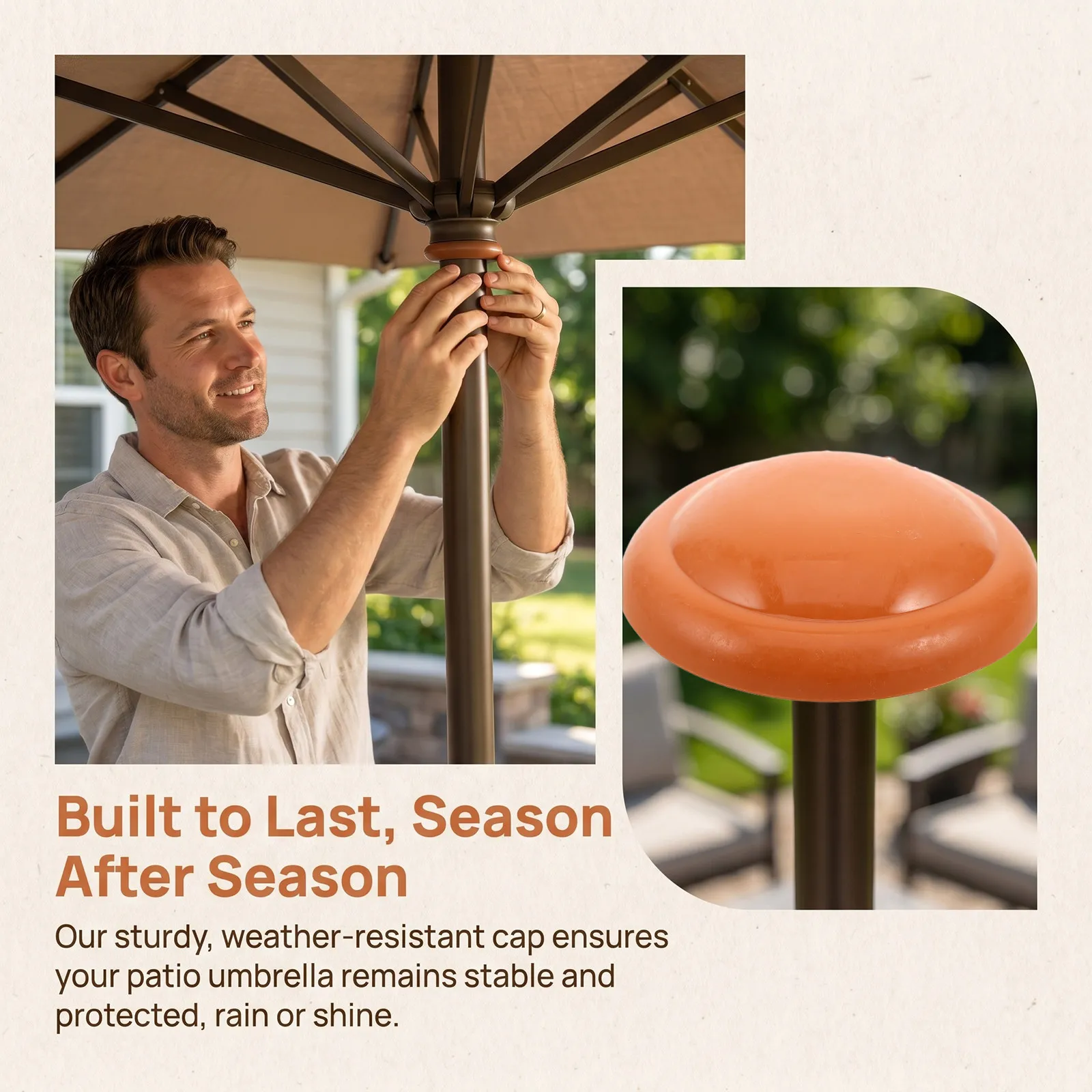 Outdoor Patio Umbrella Cap Replacement Finial Tip Cover Weatherproof Umbrella Pole End Cap Garden Parasol Top Protectors Easy