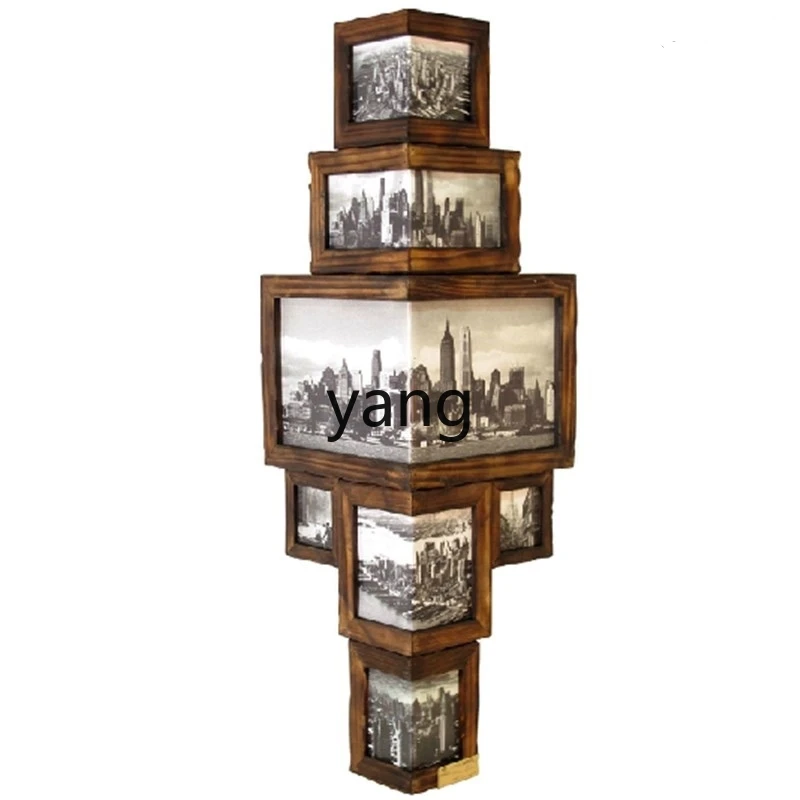 LH， solid wood corner photo frame combination picture frame wall decoration corner painting