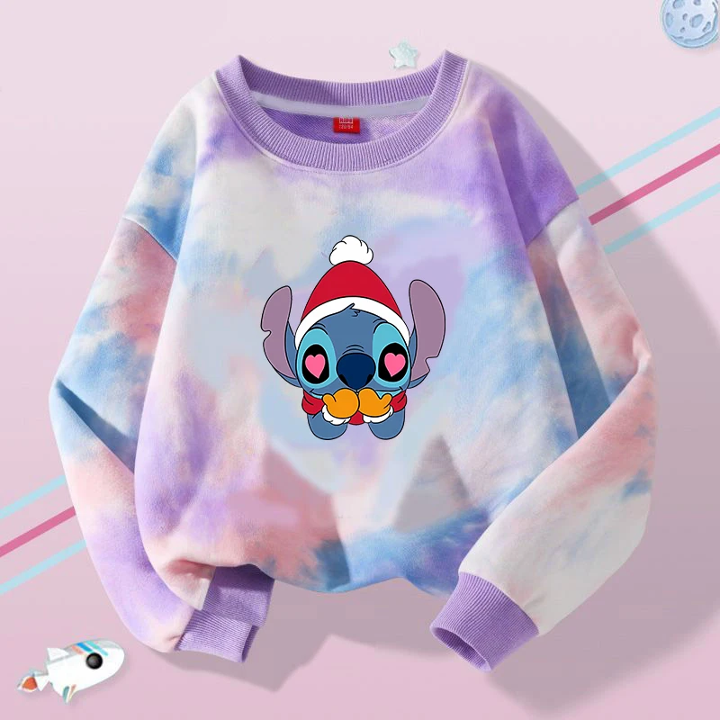 Stitch Tops Sweaters Children Baby Long Sleeve Christmas Clothes Boy Girl Sweatshirt Kid Clothing Fall Hood Sweat Shirts Clothes