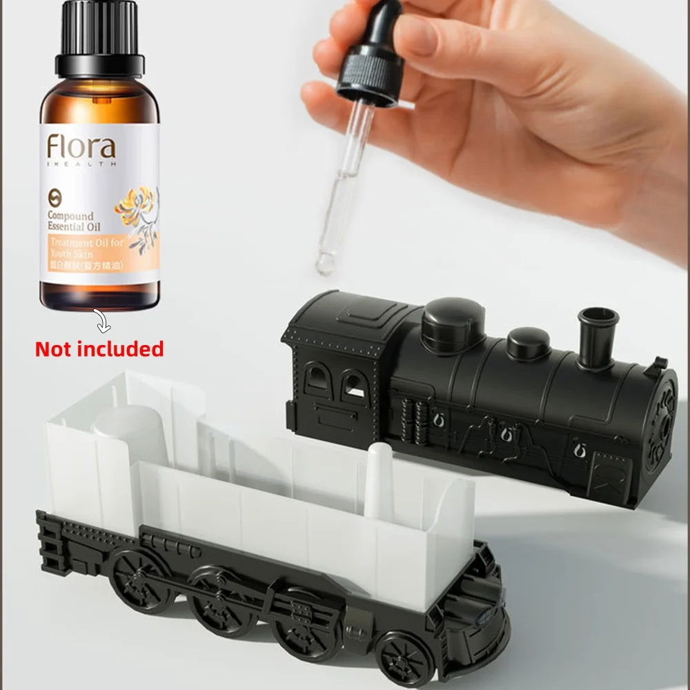 300ml Mini Train Shape Essential Oil Diffuser with Light Type-C USB Cool Mist Air Humidifier Remote Control Aromatherapy Difusor