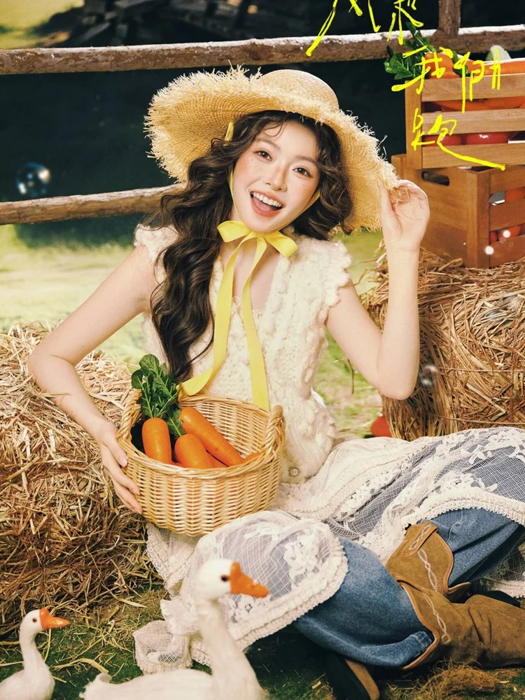 

Art Photography Costume Forest System Spring Rural Style Girl Oil Painting Oxygen Magazine Art Photo Shooting Clothes