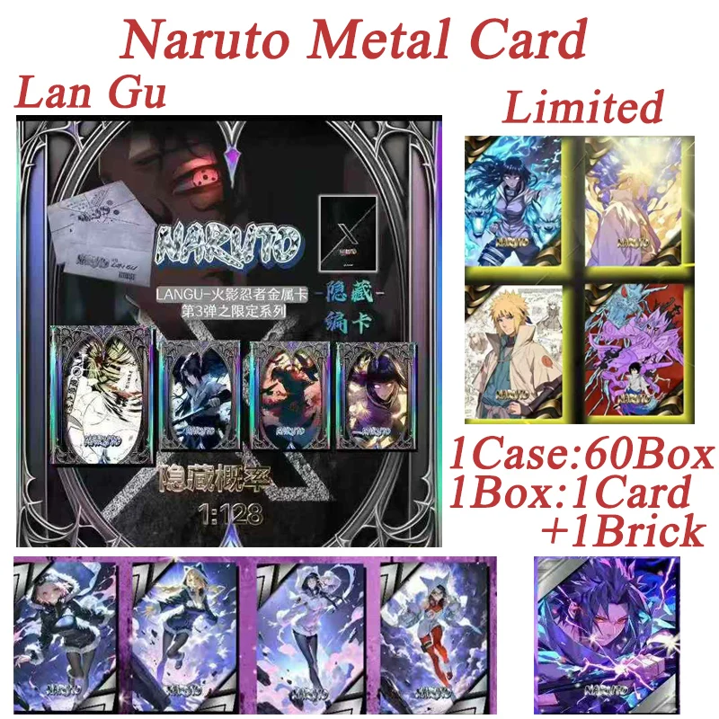 

Full New Naruto Metal Collection Card Booster Box Lan Gu Culture Anime Character Board Game Card Toy Gift And Hobbies Gifts