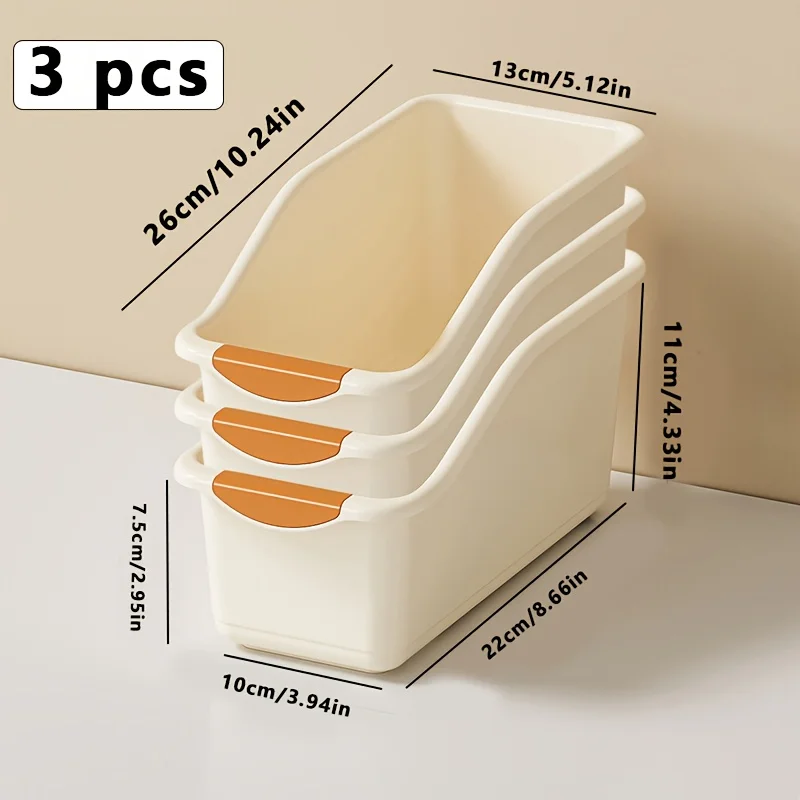 3-teiliges Set Robuste Multifunktionale Aufbewahrungsboxen aus Kunststoff mit Geschwungenem Design & Platzsparenden Kurvenkanten - oder Farbige Organizer-Set – Detail 2