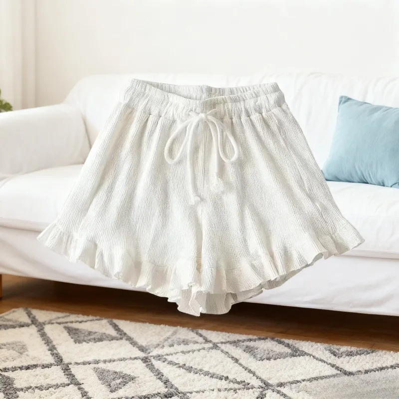 

Универсальные базовые шорты, мягкие брюки в рубчик с завязками на талии