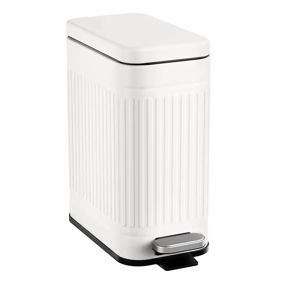 

Bathroom Trash Can with Lid, 2.6 Gallon Small Garbage Can Soft Close, Stainless Steel Step Waste Basket for Bathroom, Bedroom, H