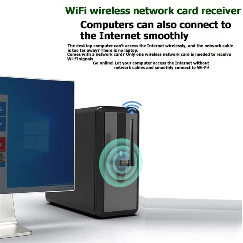 A53M-Wifi 6 286Mbps 2.4G Wireless Network Card USB Adapter AIC8800FC For Win 11 10 Linux PC Laptop