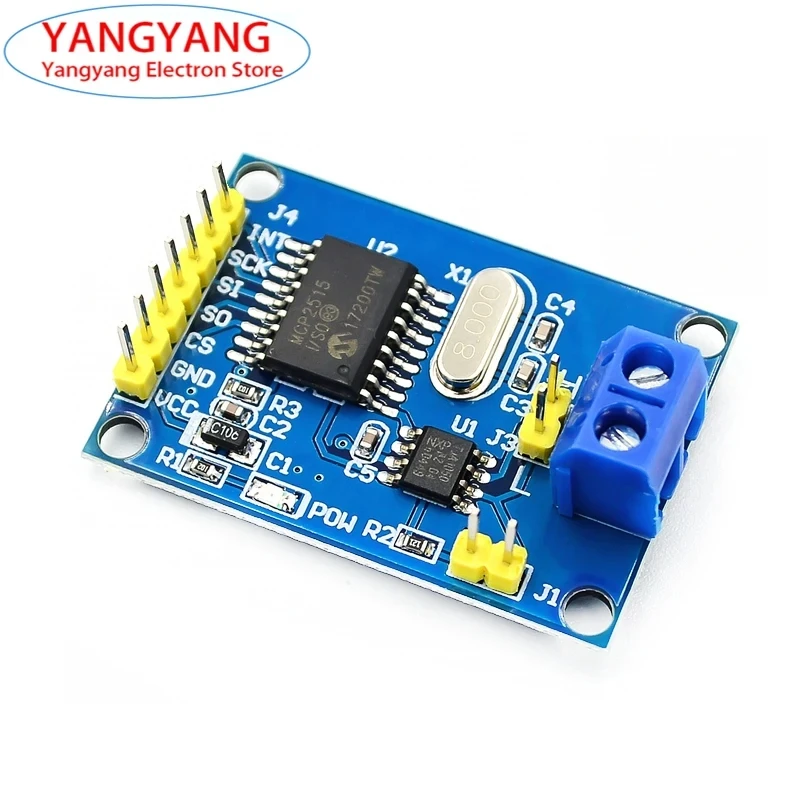 يمكن لوحة حافلة للتحكم في الذراع ، وحدة واجهة ، جهاز استقبال TJA1050 ، SPI لـ 51 MCU ، اردوينو ، DC 5V ، MCP ، جديد