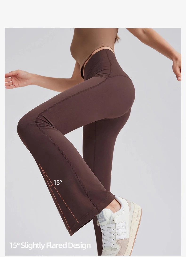 Modische Casual Streetwear Damen Schlaghose mit hoher Taille, elastisch, hüftformend, schlankmachend, atmungsaktiv, für Laufen, Sport, Radfahren, Pilates. – Detail 9