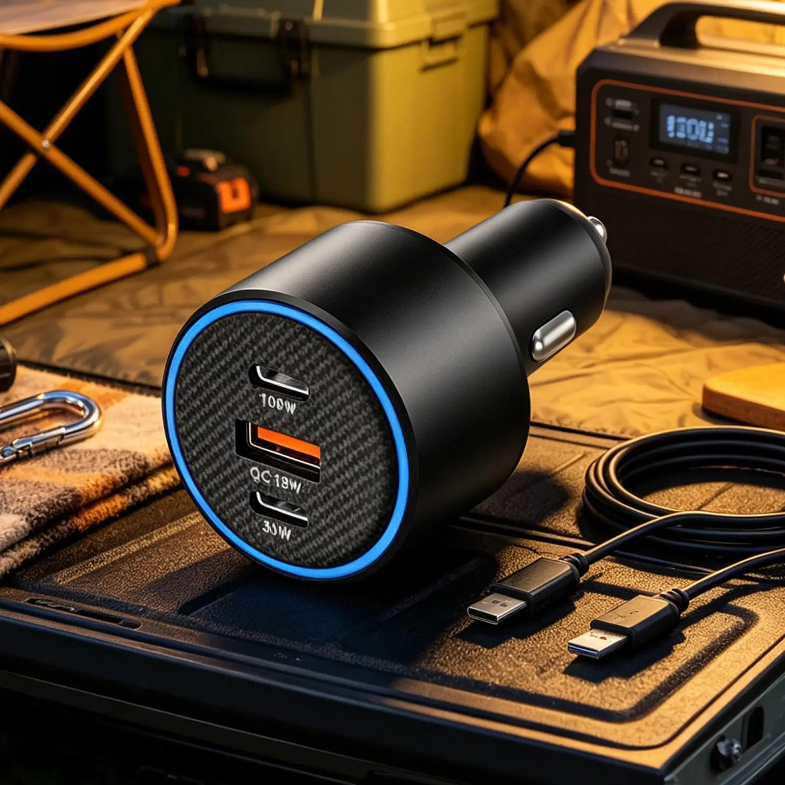 Car Charger Adapter 130W Fast Charging Car Charger Fast Cigarette Lighters Adapters For Vehicles Smartphones Tablets Laptops