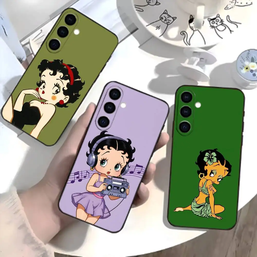 

Cartoon B-Betty HOT B-Boop Phone Case For Samsung Galaxy A73,A21s,A22,A31,A52,A53,A71,A41Soft Black Shell