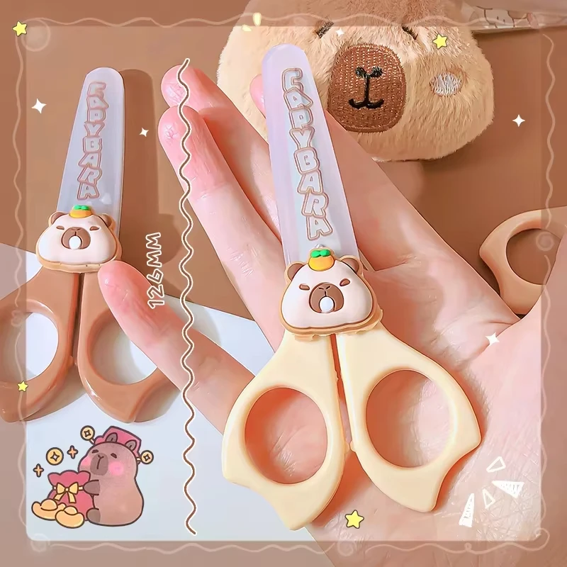 Capybara Craft Scissors Pretty School Useful Back To School Stationery Scissors Cute Mini Scissors For Diy Children'S