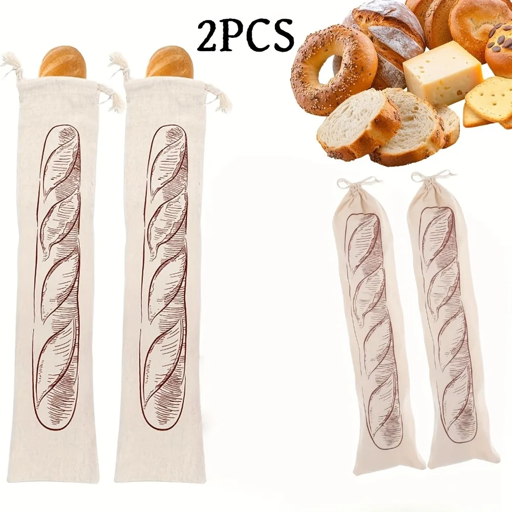 Reusable Drawstring Bread Bag Homemade Artisan Bread Storage Container  Bags for Fresh Food Preservation