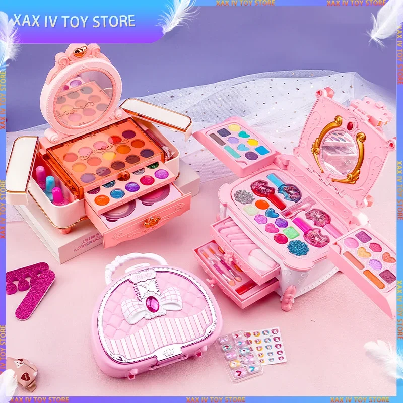 Beleza Make Up Cosmetic Box Set, Pode ser pintado com brinquedos coloridos para menina, Presente de aniversário para crianças, Venda quente