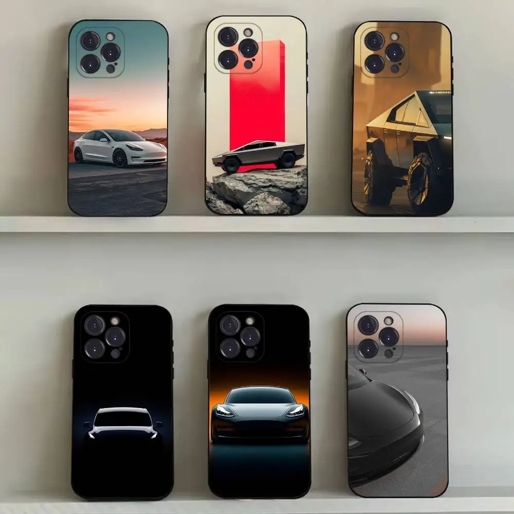 

Electric T-Teslaes-S Car Phone Case For iPhone 16,15,14,13,12,11,Pro,Max,Plus,X,XS,SE4,E,Mini,Soft Black Case
