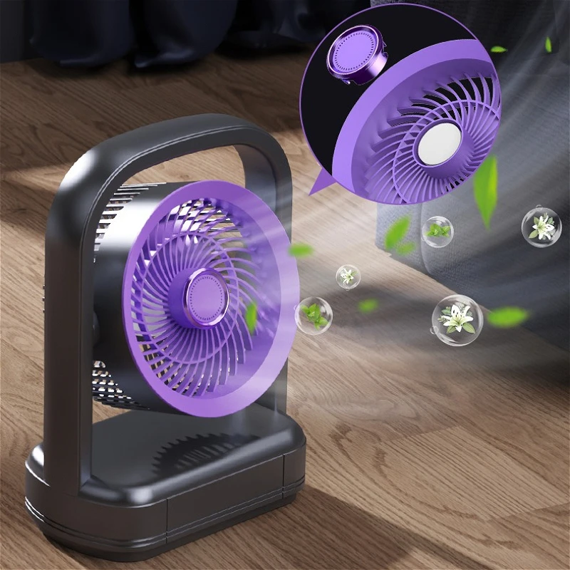 Desktop Fan Air Circulation Fan USB Rechargeable Outdoor Camping Portable Wall Mounted Small High Wind Fan for Student Home Use