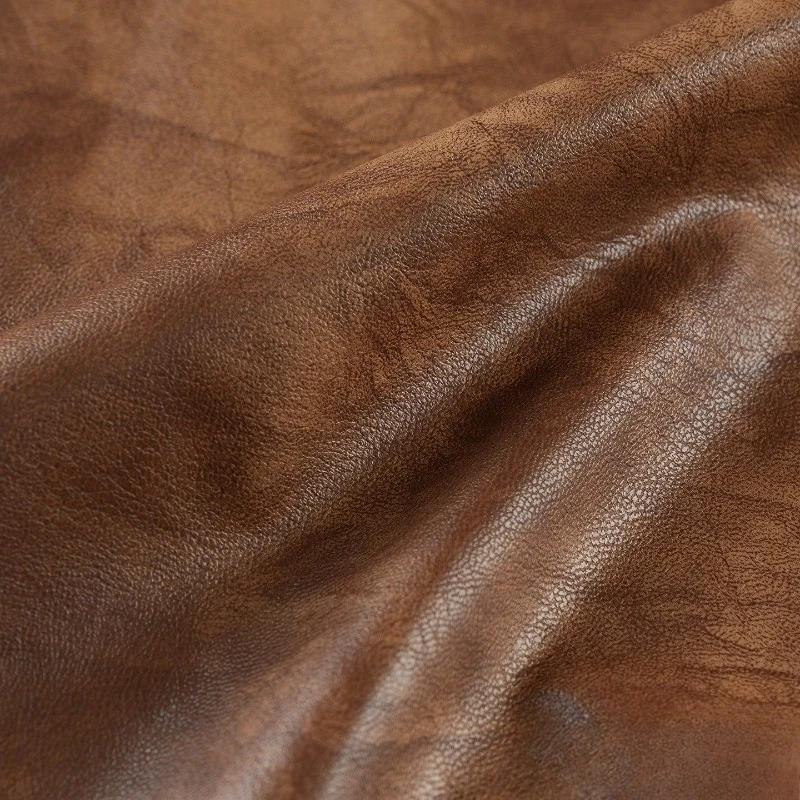 Caramel Brown Fashion Leather Fabric for Lightweight Breathable Soft Waterproof Micro Elastic Jacket Clothing Diy Sewing Cloth