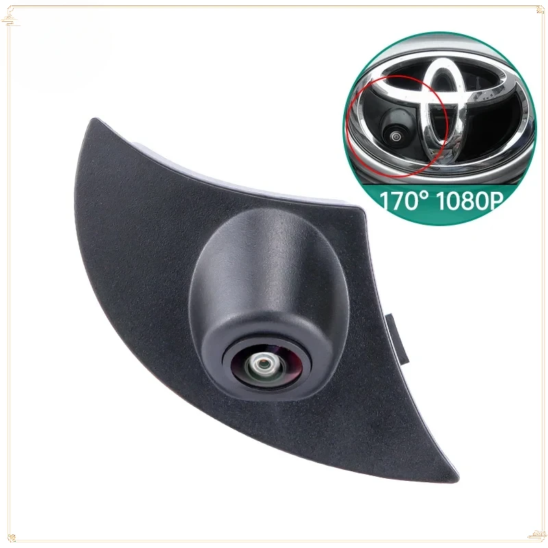 Front View Camera for Toyota Avensis Aygo Yaris Verso Camry RAV4 Corolla Hilux Hiace Front Camera Installed on Vehicle Logo