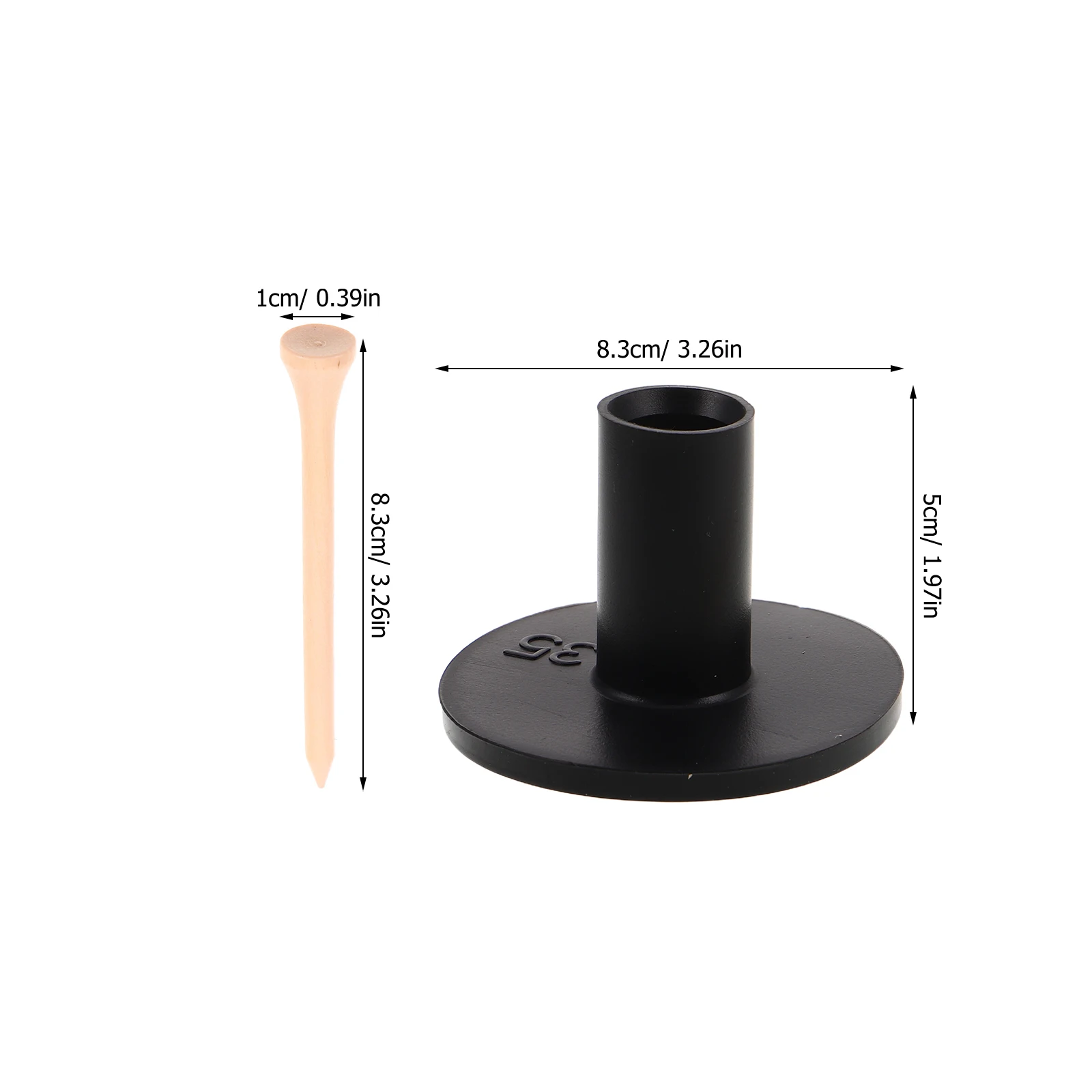 6pcs Golf Tees Reusable Set Rubber Golf Tees For Mats 35/54/65/70/75/83Mm Unbreakable Tee Wood Nails Driving Range Training