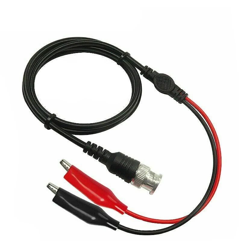 JX 1 Uds enchufe macho BNC a doble gancho Clip de cocodrilo conector Banana cable de prueba para osciloscopio/multimetro