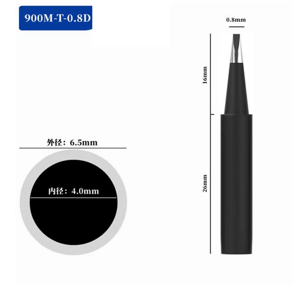 Lead-Free Soldering Iron Tip 900M-T-K/SK/I/IS/B/1C/2C/3C/4C/0.8D/1.2D/1.6D/2.4D/3.2D For 936 937 Soldering Station Black Tips
